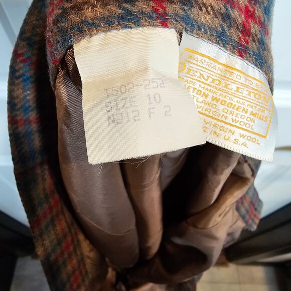 Vintage Pendleton Skirt Womens 10 Wool Tweed Lined Classic Made USA 70s Plaid - Picture 4 of 4